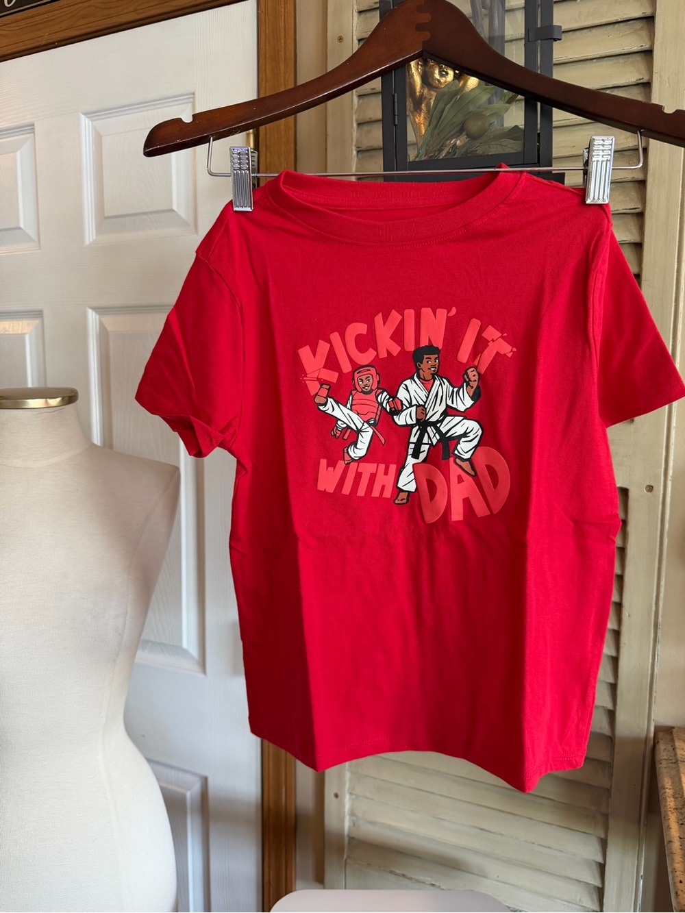 Cat & Jack Red 'Kickin' It With Dad' Graphic Tee